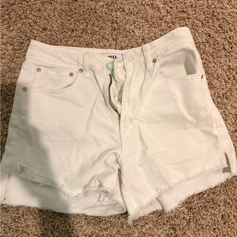 Just Black White Jean Shorts